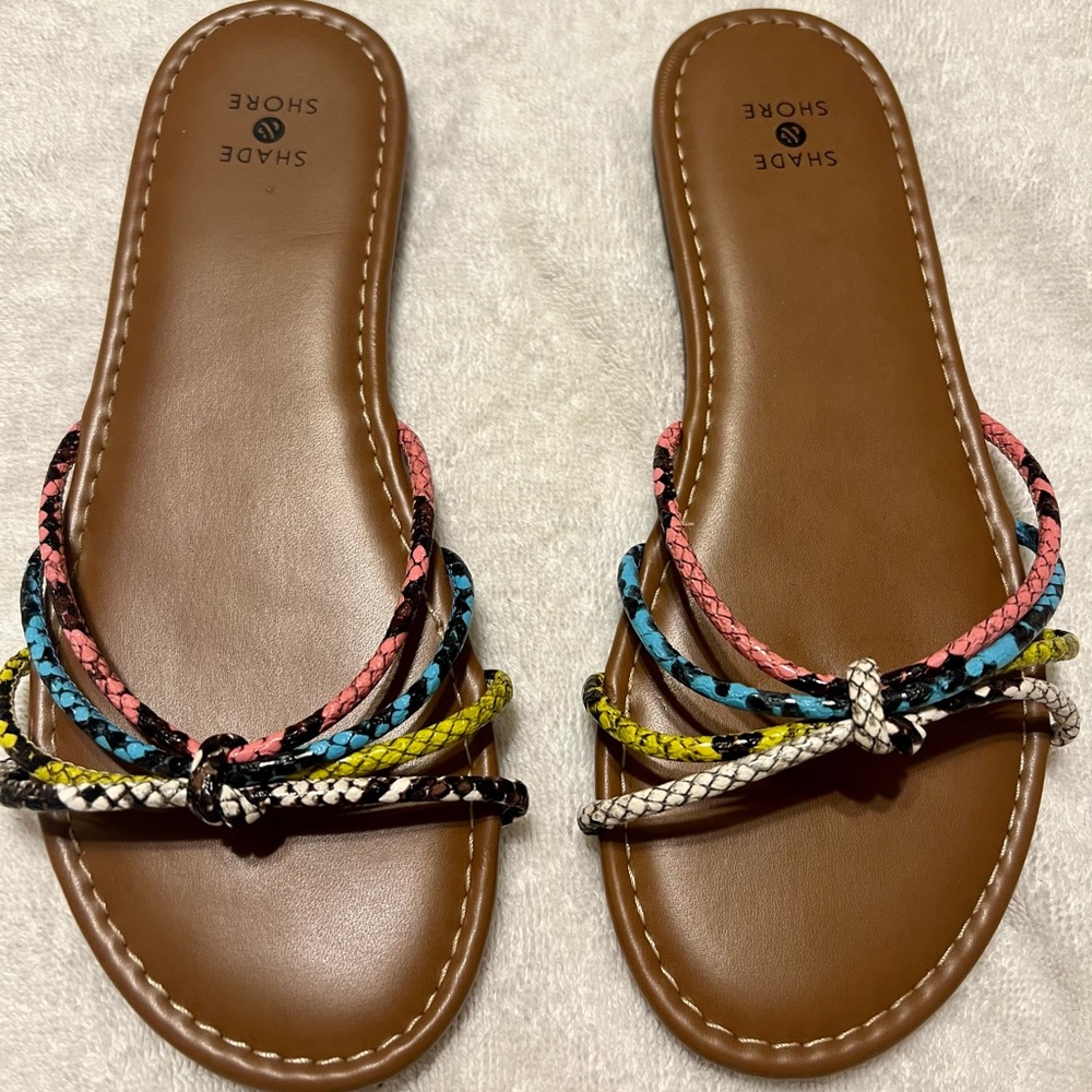 Shade and Shore multi-colored strappy sandal- Women Size 7